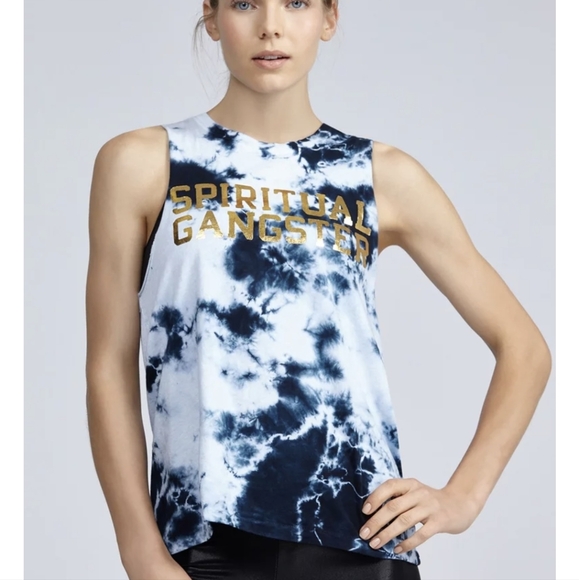 Spiritual Gangster SG Varsity Rocker Tank in Tie Dye. - Picture 4 of 11